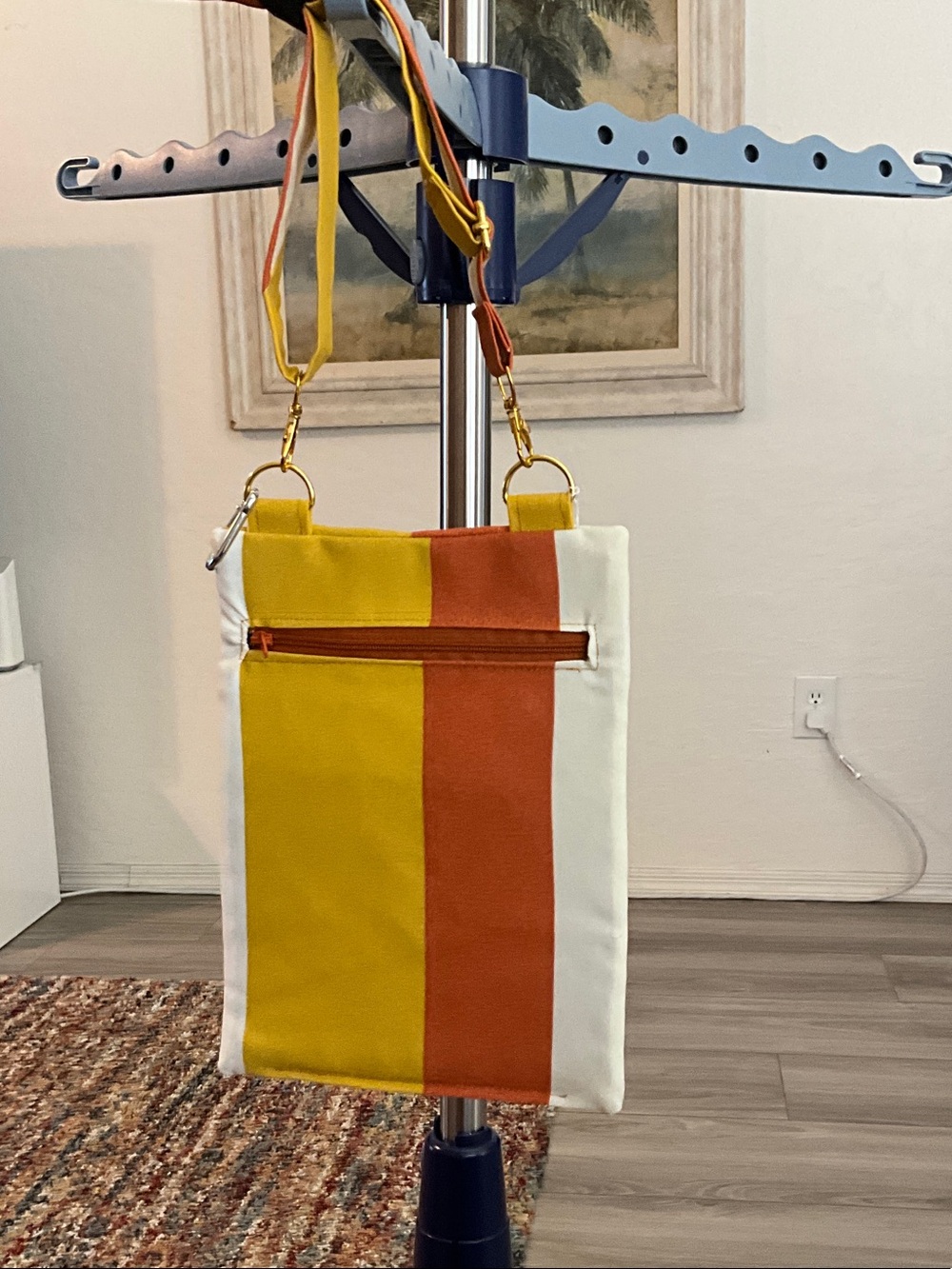 Colorblock Yellow Orange Crossbody Bag